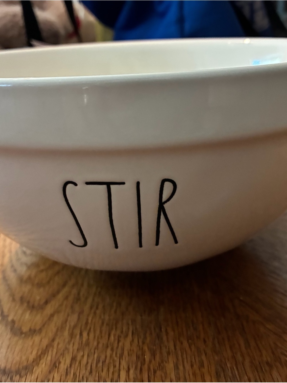 Rae Dunn White Ceramic Bowl with Black 'STIR' Lettering
